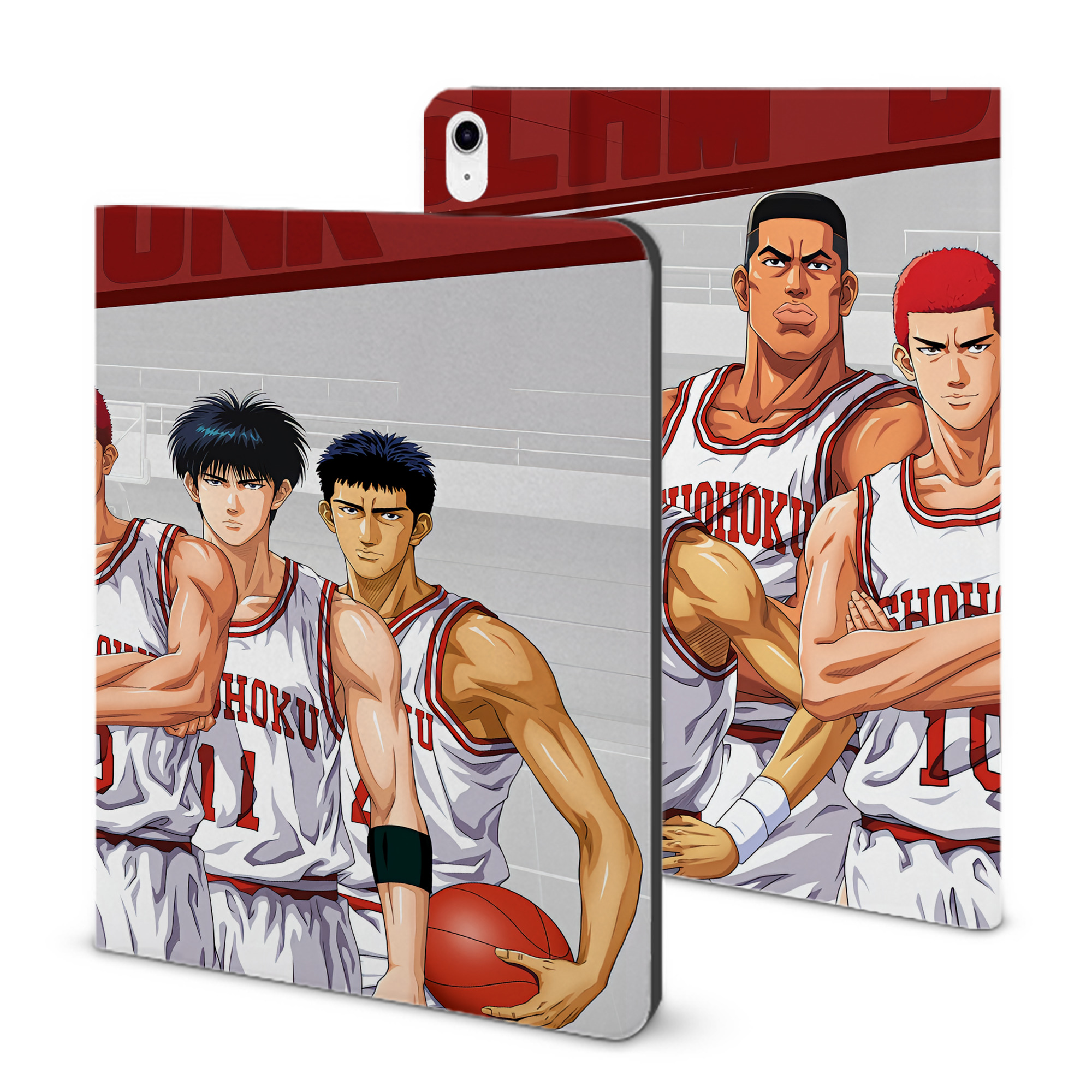 （画像用） SLAM DUNK／スラムダンク IPad ケース ブック型 PUレザー TPU 耐衝撃 軽量 薄型 ペン収納なし 全面保護 IPad 各モデル対応